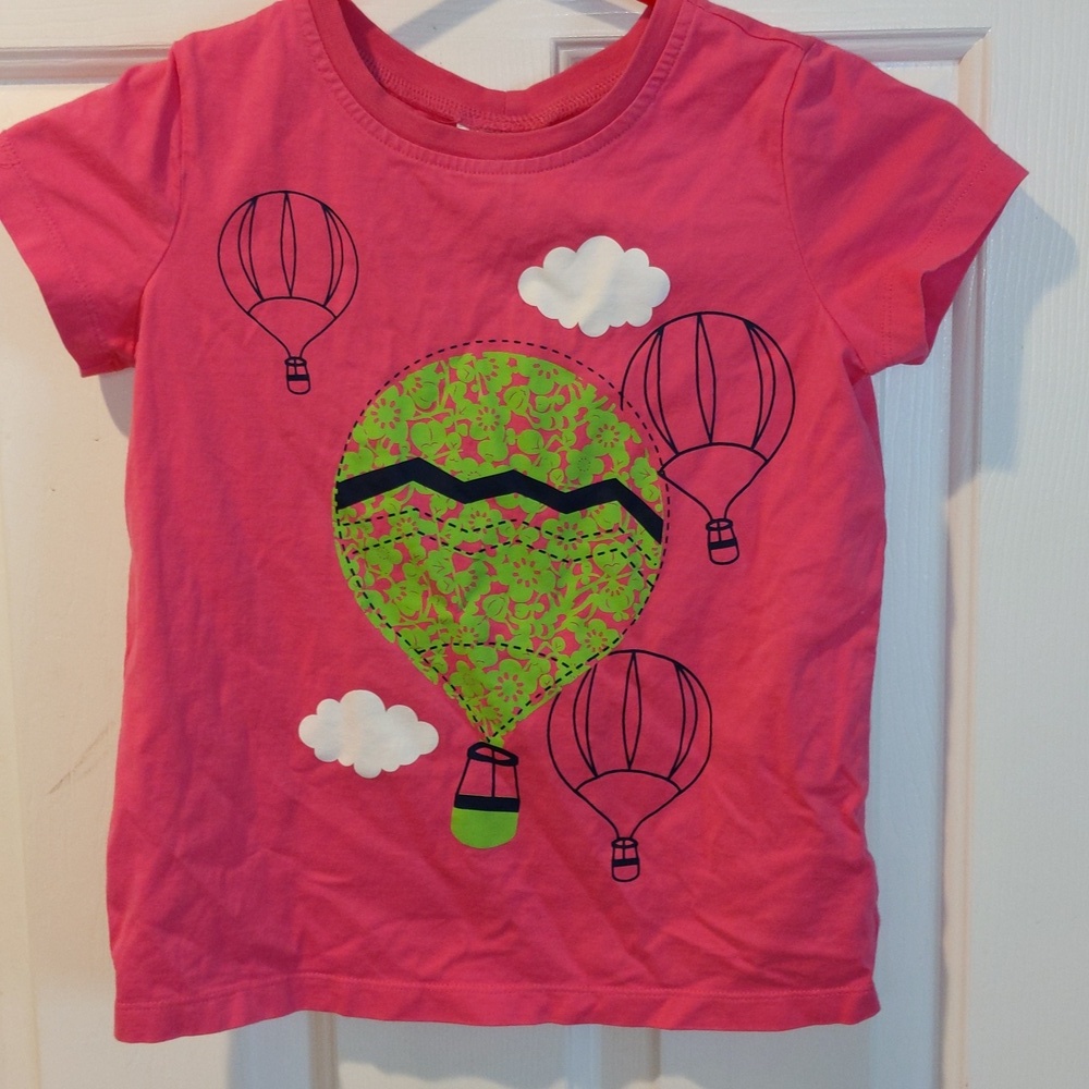 Girls Hanna Andersson 130cm Pink Green Floral Summer Graphic Tee Durable Cotton